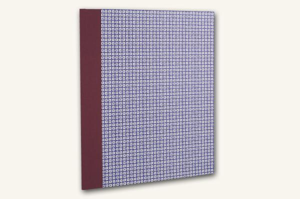 Blaue Sammelmappe A4 "Basti", handgefertigt, Leinenrücken